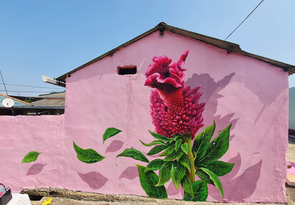 병풍도 맨드라미꽃 벽화